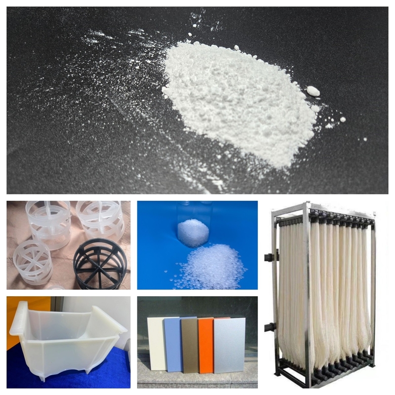 7.0-8.0 สัตถีไฟฟ้าแบบดียิเลคทริก ขาว PVDF pellets ทนต่อ UV สําหรับชิ้นส่วนเจาะ molded